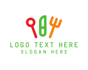 Food Blog - Kids Children Food Cutlery logo design