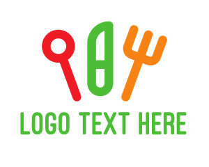 Food Blog - Kids Children Food Cutlery logo design