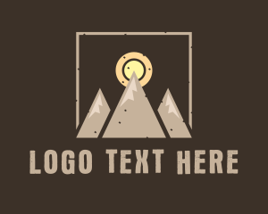Exploration - Mountain Summit Campsite logo design