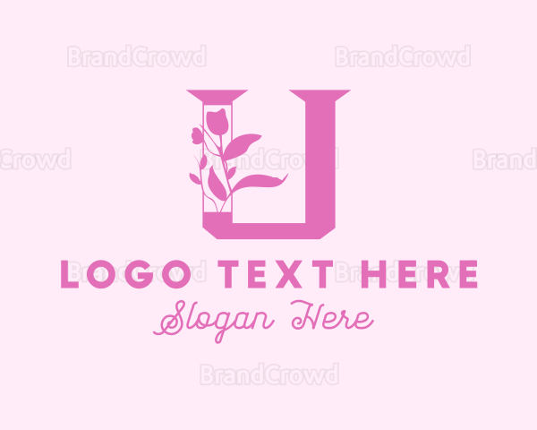 Floral Letter U Logo