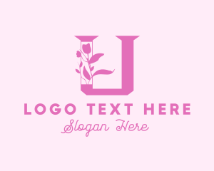 Stylist - Floral Letter U logo design