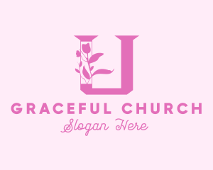 Wedding Organizer - Floral Letter U logo design
