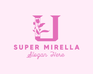 Wedding Organizer - Floral Letter U logo design