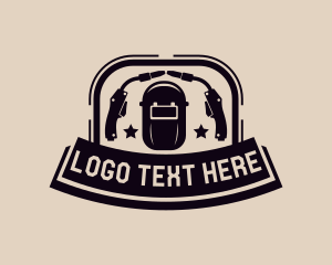 Electrode Holder - Welding Helmet Steelworks logo design