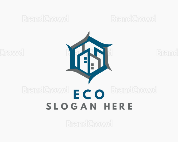 Hexagon Building Real Estate Logo