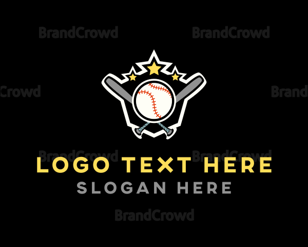 Baseball Game Shield Logo