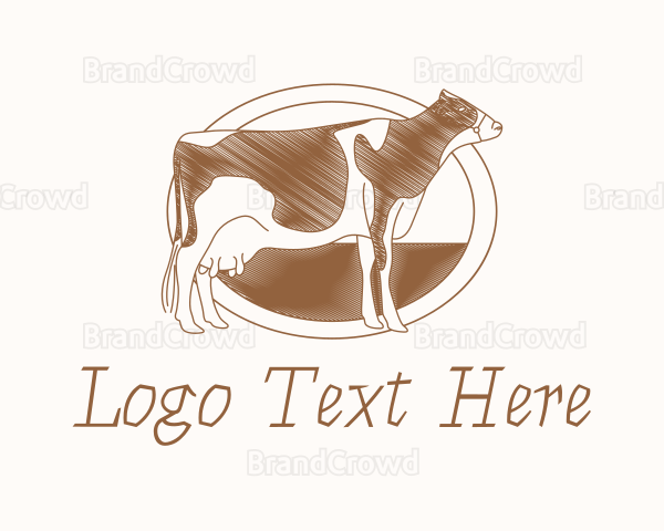 Cattle Farm Sketch Logo