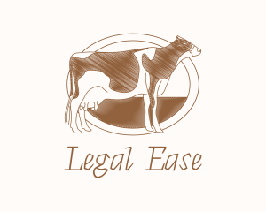 Livestock - Cattle Farm Sketch logo design