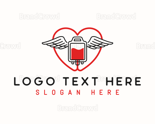 Blood Bag Wings Heart Logo