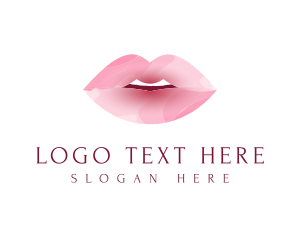 Plastic Surgery - Pink Sexy Kiss Lips logo design