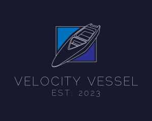 Speedboat - Speedboat Sailing Outline logo design