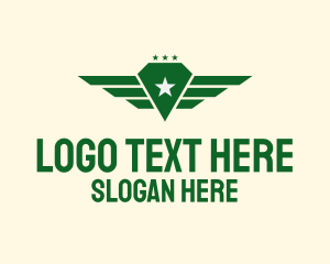 Military School - Star Diamond Wings logo design