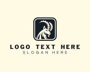 Goat - Ibex Goat Horns logo design