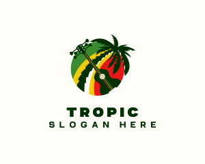 Jamaican Guitar Reggae logo design