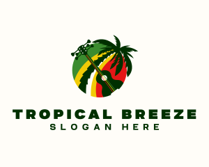 Jamaican Guitar Reggae logo design