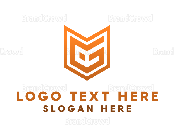 Modern Shield Letter EG Logo