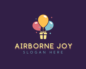 Balloon Birthday Gift logo design