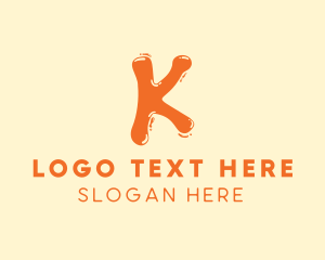 Orange Juice - Liquid Soda Letter K logo design