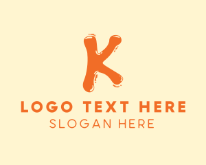 Strawberry Juice - Liquid Soda Letter K logo design