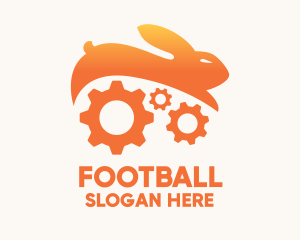 Orange - Rabbit Mechanical Gears logo design