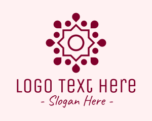 Healing - Mauve Yoga Flower logo design