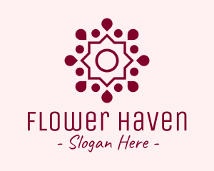 Mauve Yoga Flower logo design