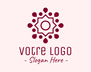 Yoga Center - Mauve Yoga Flower logo design
