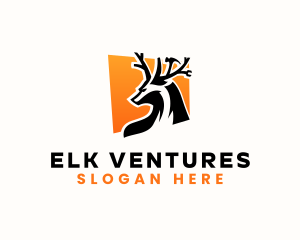 Elk - Deer Antler Carpentry logo design