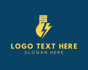 Voltage - Lightning Bolt Bulb logo design