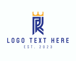 Monarch - Crown Banner Luxury Letter R logo design