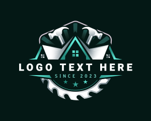 Realtor - Renovation Roofing Hammer logo design