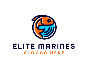 Marine Fish Aquatic  logo design