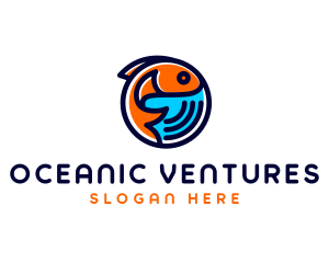 Marine Fish Aquatic  logo design