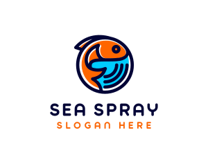 Marine Fish Aquatic  logo design