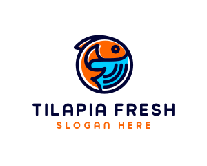 Tilapia - Marine Fish Aquatic logo design