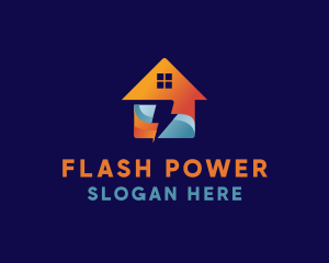 Electrical Lightning House logo design