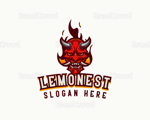 Demon Mask Flame Logo