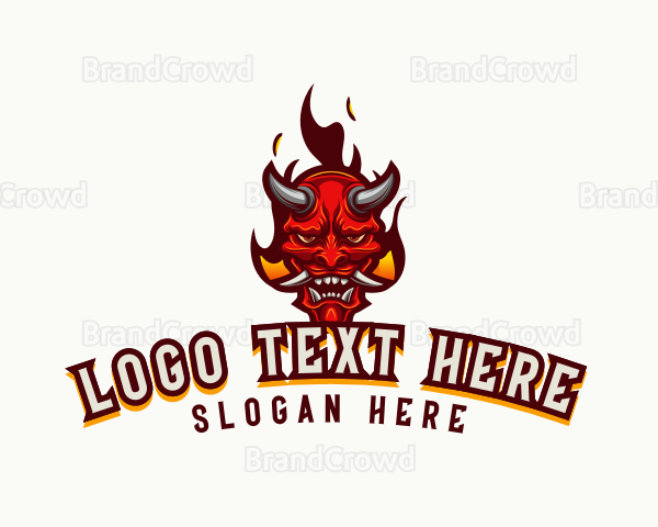 Demon Mask Flame Logo