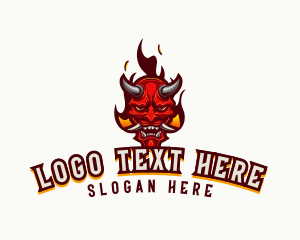Restaurants - Demon Mask Flame logo design