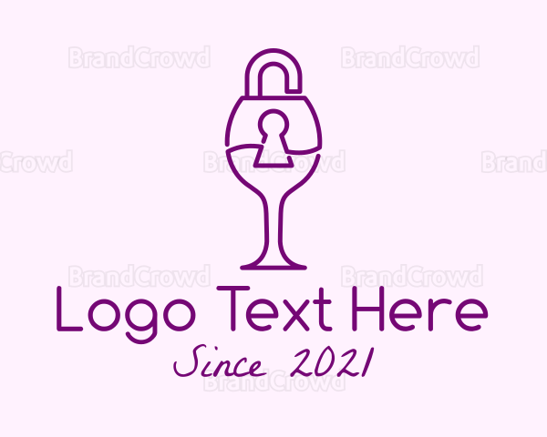 Padlock Wine Glass Logo