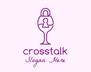 Padlock Wine Glass Logo