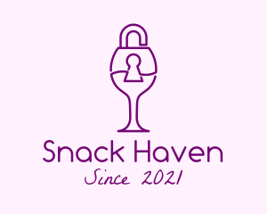 Padlock Wine Glass logo design