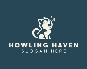 Howling - Singing Puppy Dog logo design