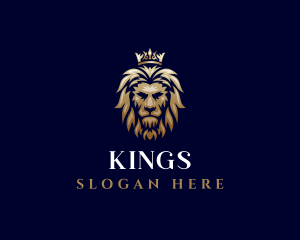 Luxury Lion Crown logo design