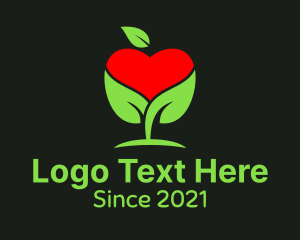 Fruit Farm - Organic Apple Heart logo design