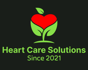 Organic Apple Heart  logo design