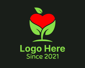 Orchard - Organic Apple Heart logo design