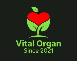 Organic Apple Heart  logo design