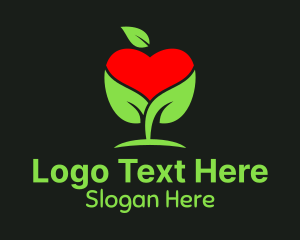 Organic Apple Heart  Logo