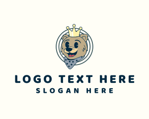 Cartoon - King Bear Crown logo design